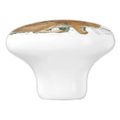 Chic Vintag Rabbit & Muscari Französisch Drehknopf Keramikknauf (Seitenansicht)