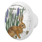 Chic Vintag Rabbit & Muscari Französisch Drehknopf Keramikknauf (Rechts)