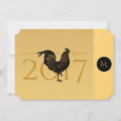 Chic Vintag Rooster Chinesisches Custom Year Party Einladung (Vorderseite)