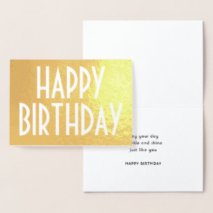 Chic Vintag Typografie Elegante Happy Birthday Folienkarte