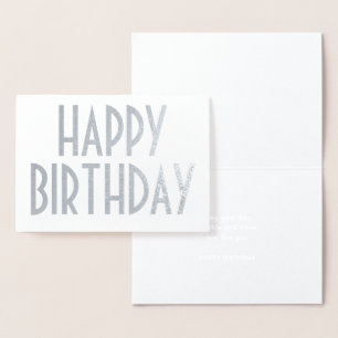 Chic Vintag Typografie Simple Happy Birthday Folienkarte