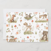 Chic Vintag Woodland Animals Baby Dusche Einladung (Rückseite)