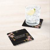 Chic Vintage, beruflich geklappte Visitenkarte Untersetzer (Vor Ort)