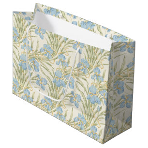Chic Vintage Blaue Schwertlilie Große Geschenktüte