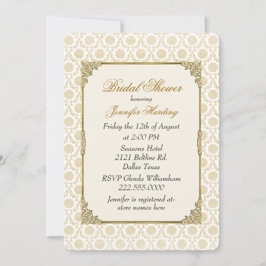 Chic-Vintage Brautparty-Tee-Party Einladung (Vorderseite)