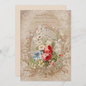 Chic Vintage französische Rose Ephemera Mitteilungskarte (Vorne/Hinten)