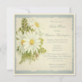 Chic-Vintage Gänseblümchen-Baby-Dusche Einladung (Rückseite)