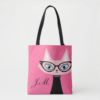 Chic-Vintage Katzen-Monogramm-Taschen-Tasche Tasche