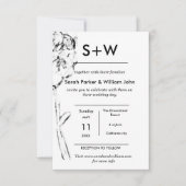 Chic Vintage minimale Boho Einladung (Vorderseite)