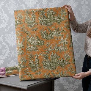 Chic vintage orange graue toile de jouy bedruckt geschenkpapier