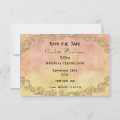 Chic Vintage Rose 50. Geburtstag Save the Date (Rückseite)