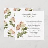 Chic Vintage Rose Hochzeit Einladung (Vorne/Hinten)