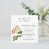 Chic Vintage Rose Hochzeit Einladung (Stehend Vorderseite)