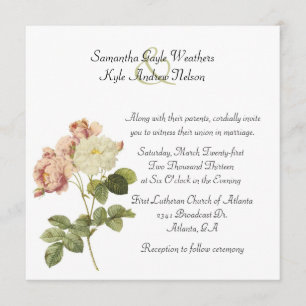Chic Vintage Rose Hochzeit Einladung