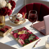 Chic Vintage Rose Red Floral  Monogrammed  Planer