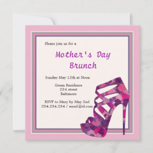 Chic Vintage Rosen Hochhackige Muttertags-Brunch Einladung