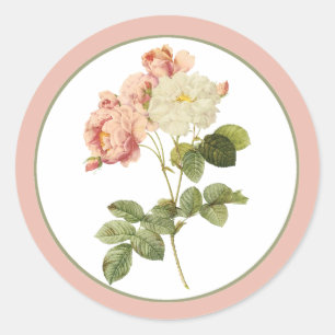 Chic Vintage-Rosen Hochzeit Briefumschlag Aufklebe Runder Aufkleber