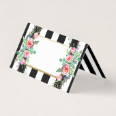 Chic Vintage Schwarze Streifen Gold Hochzeit (Rückseite)