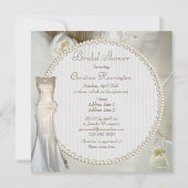 Chic Vintage Wedding Gown Brautparty Einladung (Rückseite)