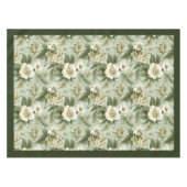 Chic Vintage, weiche pastellgrüne und weiße Blume Tischdecke (Vorderseite (Horizontal))