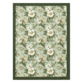 Chic Vintage, weiche pastellgrüne und weiße Blume Tischdecke (Vorderseite)