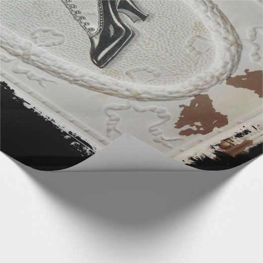 Chic-Vintager Schuh Geschenkpapier (Ecke)