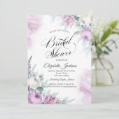 Chic Violet Lavander Rose Brautparty Einladung (Stehend Vorderseite)