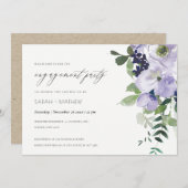 Chic Violet Lila Floral Leafe Verlobung einladen Dankeskarte (Vorne/Hinten)