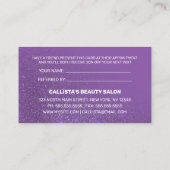 Chic Violet Lila Glitzer Gradient Typografie Empfehlungskarte (Rückseite)