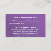 Chic Violet Lila Glitzer Gradient Typografie Terminkarte (Rückseite)