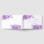 Chic Violet Rose Grüne Blumenbeete Brautparty Gästebuch (Voll)