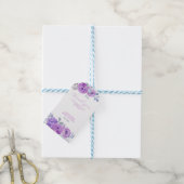 Chic Violet Rose Grüne Blumenbeete Brautparty Geschenkanhänger (Mit Garn)