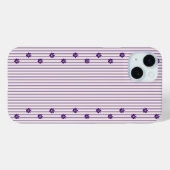 Chic Violet Stripes und Lila Blume Case-Mate iPhone Hülle (Rückseite (Horizontal))