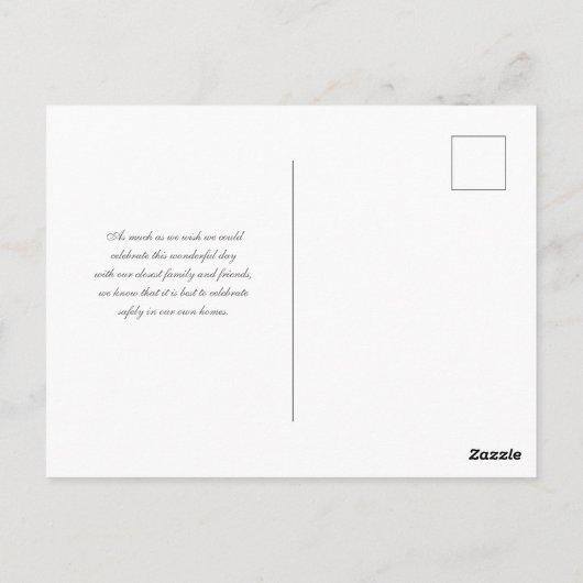 Chic Virtual Spring Blush Rosa Hochzeit Postkarte (Rückseite)