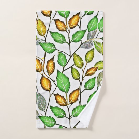 Chic Vivid Blätter Muster Badhandtuch Set (Handtuch)