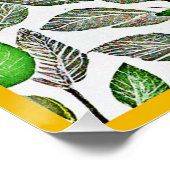 Chic Vivid Blätter Muster Poster (Ecke)