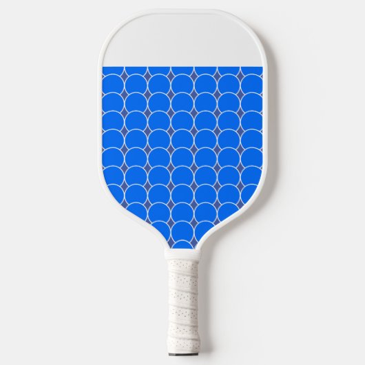 Chic Vivid Modern Blue Tiled Geometric Muster Pickleball Schläger (Vorderseite)