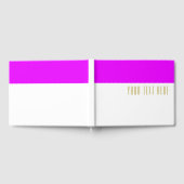 Chic Vivid rosa oberer Farbblock auf weißem Text Gästebuch (Voll)
