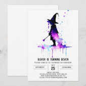 Chic Wand Wielder Birthday Einladung (Vorne/Hinten)