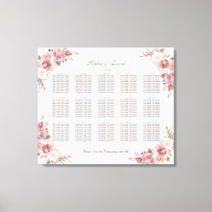Chic Wappen Peach Peonies Pink Seekarte Leinwanddruck