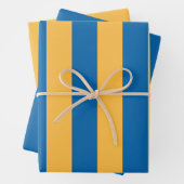 Chic Warm Gelb & Blau Streifen Muster Geschenkpapier Set (Beispiel)