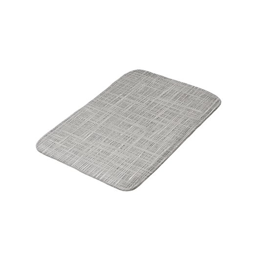 Chic Warm Gray Imitate Jute Fabric Muster Badematte (Schrägansicht)