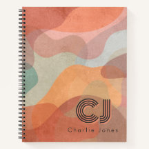 Chic Warm Taupe Fluid Shapes Spiral Journal