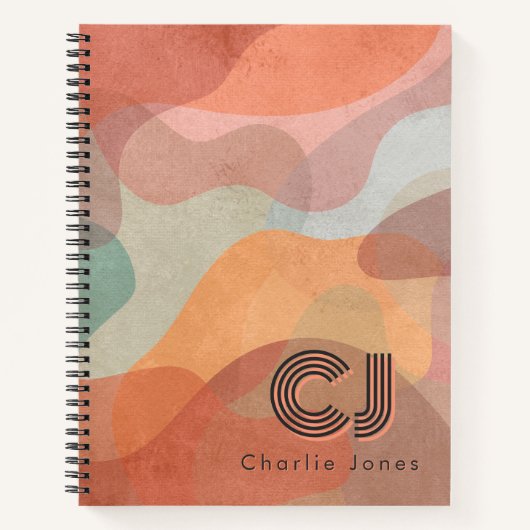 Chic Warm Taupe Fluid Shapes Spiral Journal Notizblock (Vorderseite)