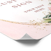 Chic-Wasserfarbe-Rosé-Blumen-Personalisiertes Schi Poster (Ecke)