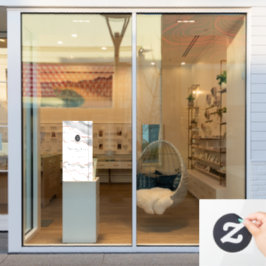 Chic Wasserfarbe Weiß und Rose Gold Agate Business Fensteraufkleber