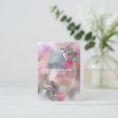 Chic Watercolor Abstrakte Blume Gold Frame Modern Visitenkarte (Stehend Vorderseite)
