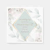 Chic Watercolor Alabaster Peony Blume Serviette (Vorderseite)