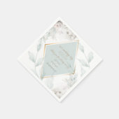 Chic Watercolor Alabaster Peony Blume Serviette (Ecke)
