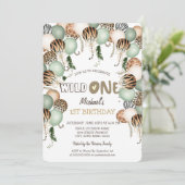Chic Watercolor Animal Print Balloons 1. Einladung (Stehend Vorderseite)